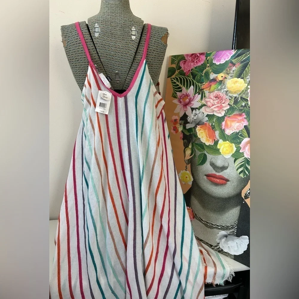 NWT NEW DIRECTIONS MULTICOLOR COVERUP O/S DYED YARN, GAUZY, PULLOVER,LIGHTWEIGHT